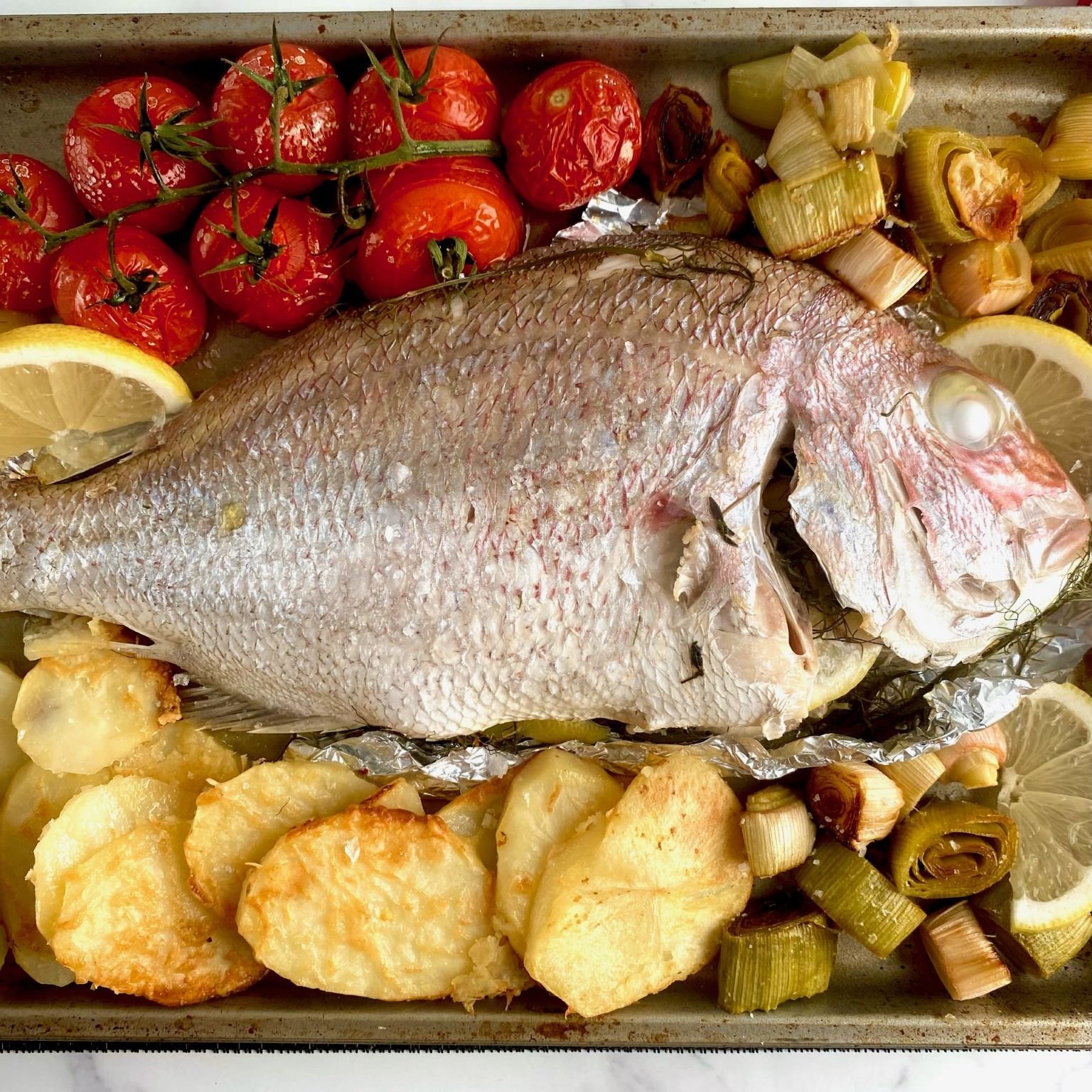 Baked Snapper with Vegetables