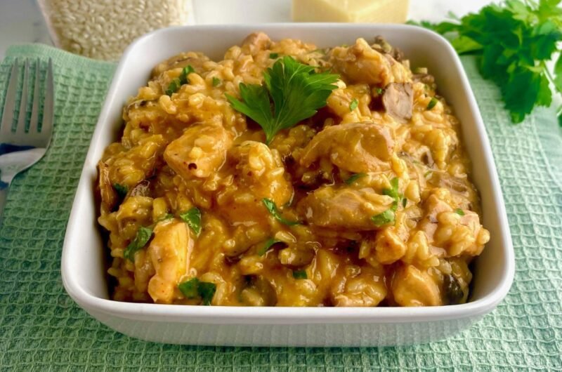 Spicy Chicken Risotto with Mushrooms