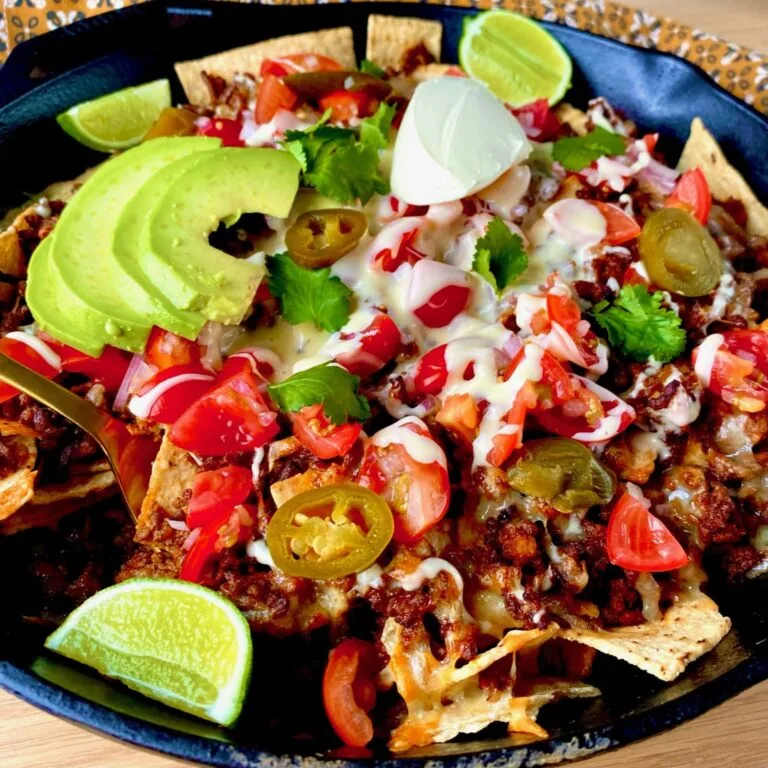 Cast Iron Nachos with Chili