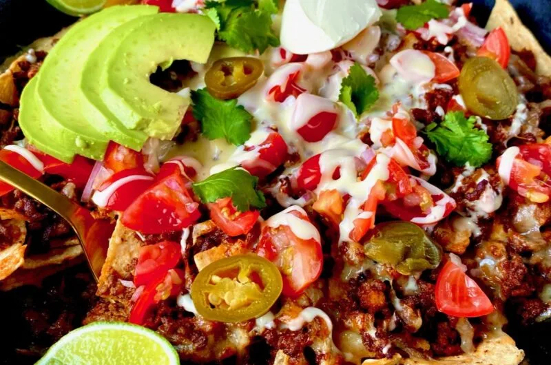 Cast Iron Nachos with Chili
