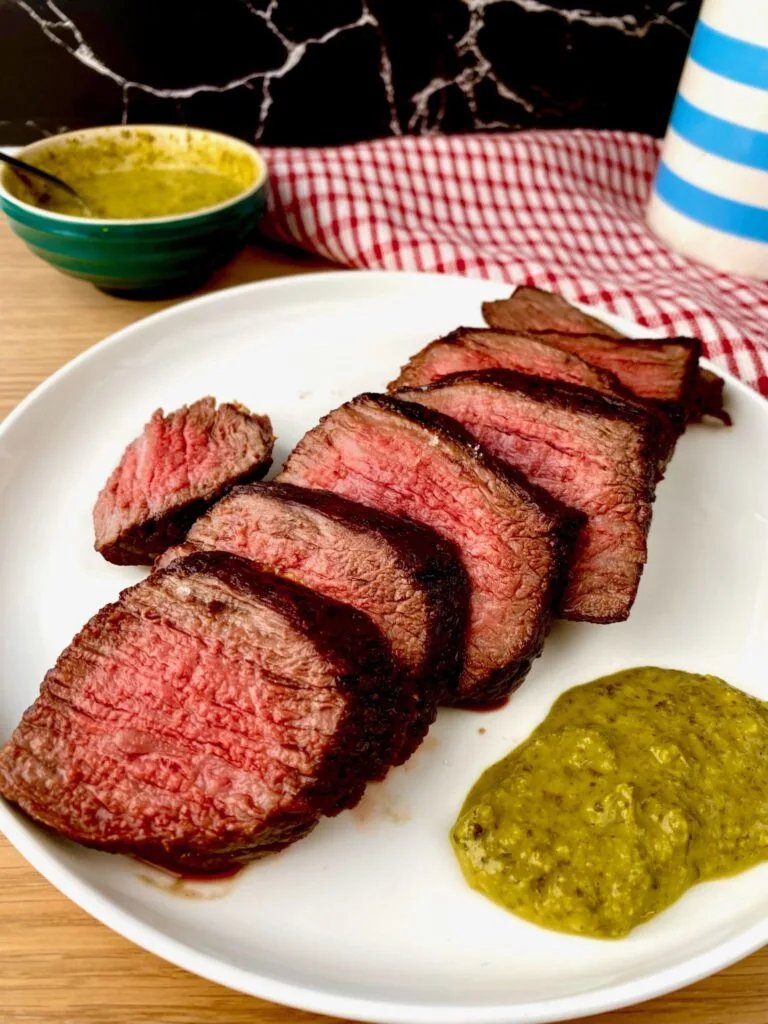 Pan Fried Ribeye Cap with Chimichurri